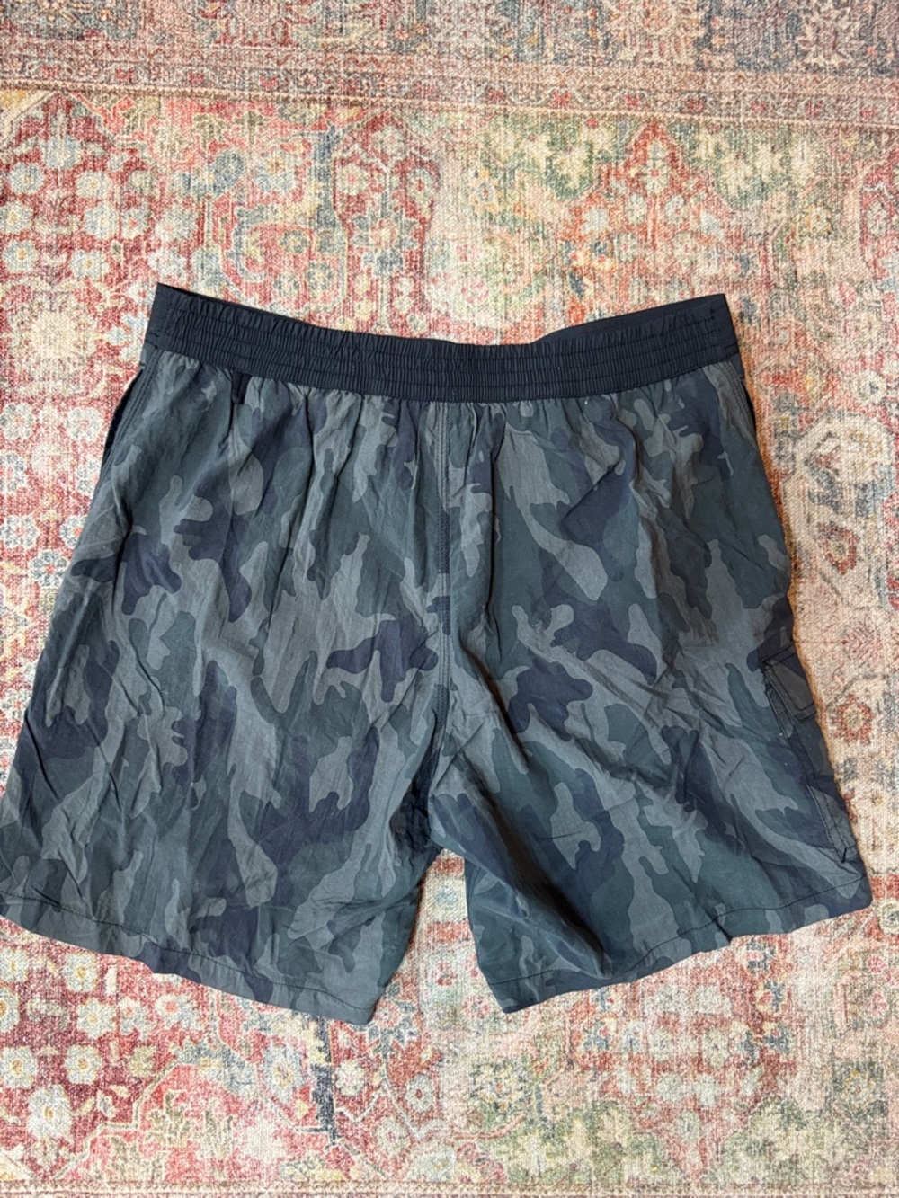 John Varvatos Men's Camouflage Swim Shorts - Black/Green - Picture 2 of 2